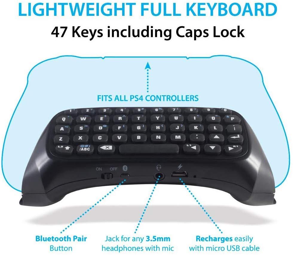 Gamers Digital Mini Bluetooth Keyboard Chatpad for Playstation 4